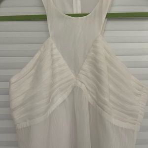 Sheer white halter mini dress